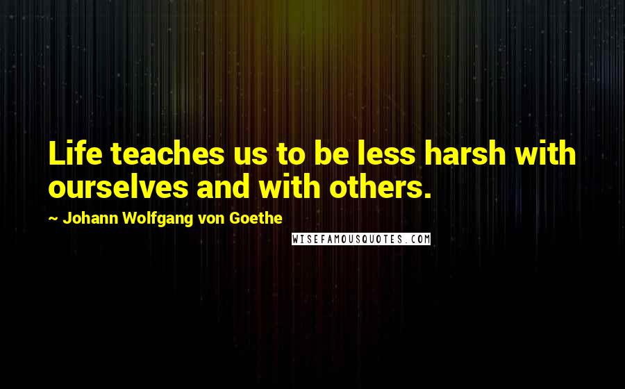Johann Wolfgang Von Goethe Quotes: Life teaches us to be less harsh with ourselves and with others.