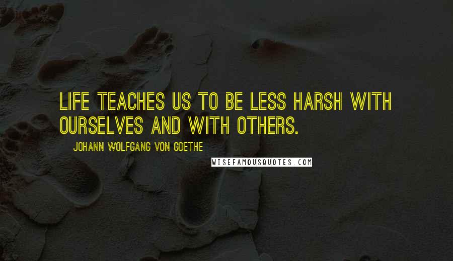 Johann Wolfgang Von Goethe Quotes: Life teaches us to be less harsh with ourselves and with others.