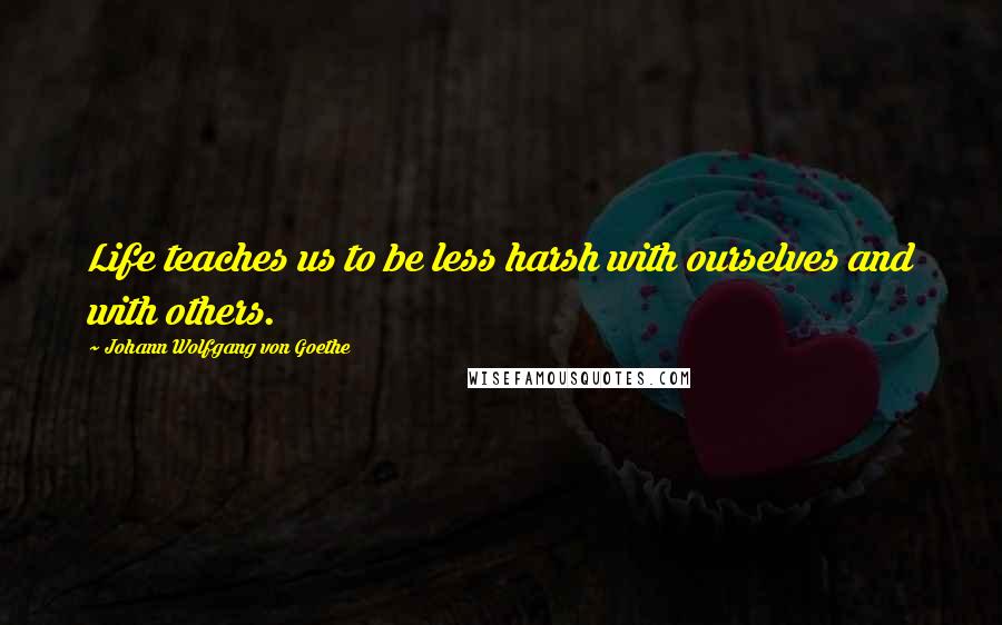 Johann Wolfgang Von Goethe Quotes: Life teaches us to be less harsh with ourselves and with others.