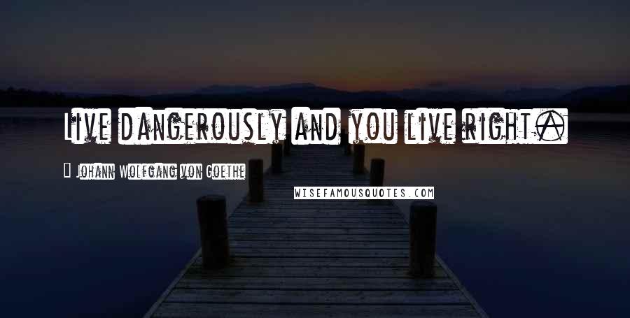 Johann Wolfgang Von Goethe Quotes: Live dangerously and you live right.