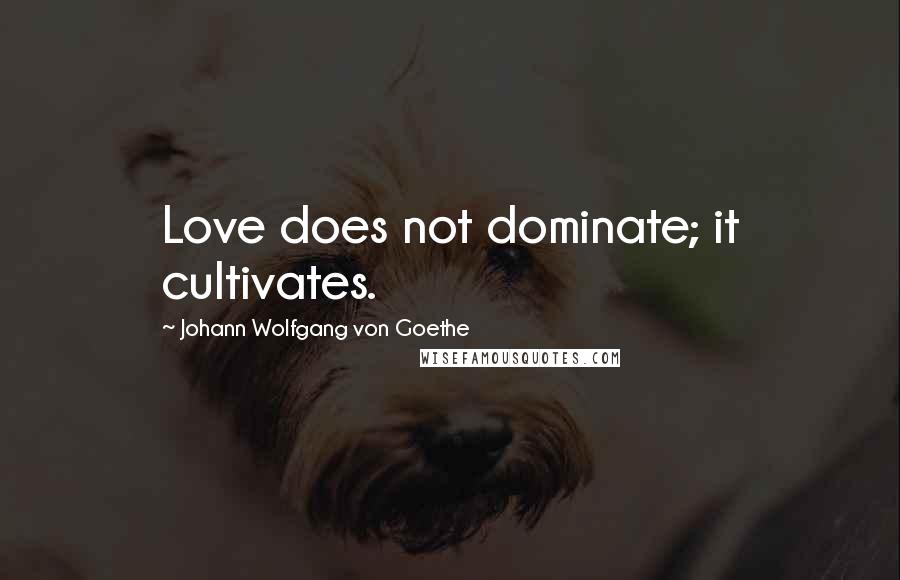 Johann Wolfgang Von Goethe Quotes: Love does not dominate; it cultivates.