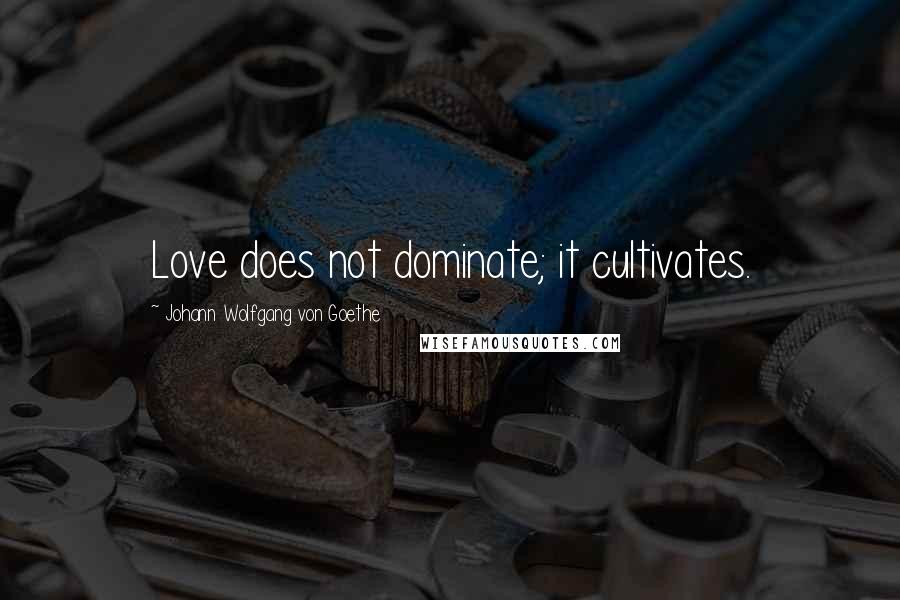 Johann Wolfgang Von Goethe Quotes: Love does not dominate; it cultivates.