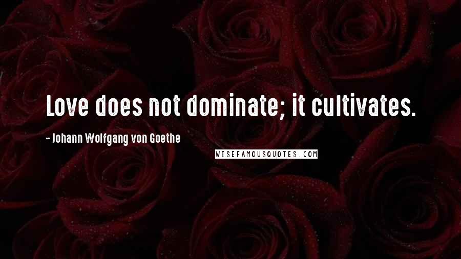 Johann Wolfgang Von Goethe Quotes: Love does not dominate; it cultivates.