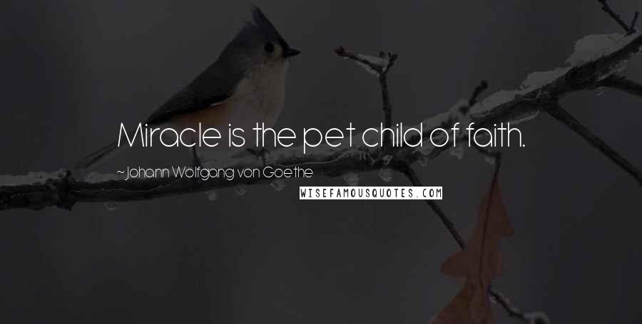 Johann Wolfgang Von Goethe Quotes: Miracle is the pet child of faith.