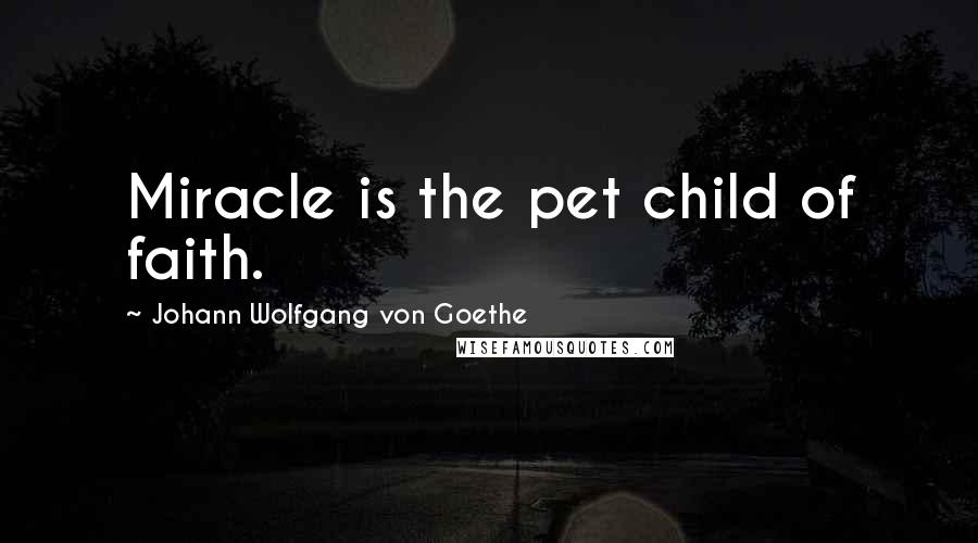 Johann Wolfgang Von Goethe Quotes: Miracle is the pet child of faith.