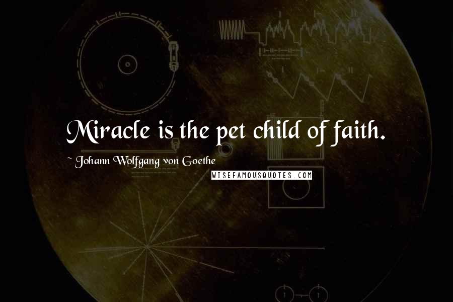 Johann Wolfgang Von Goethe Quotes: Miracle is the pet child of faith.