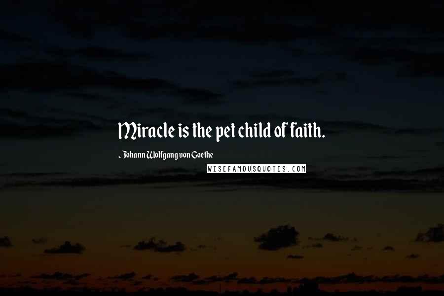 Johann Wolfgang Von Goethe Quotes: Miracle is the pet child of faith.