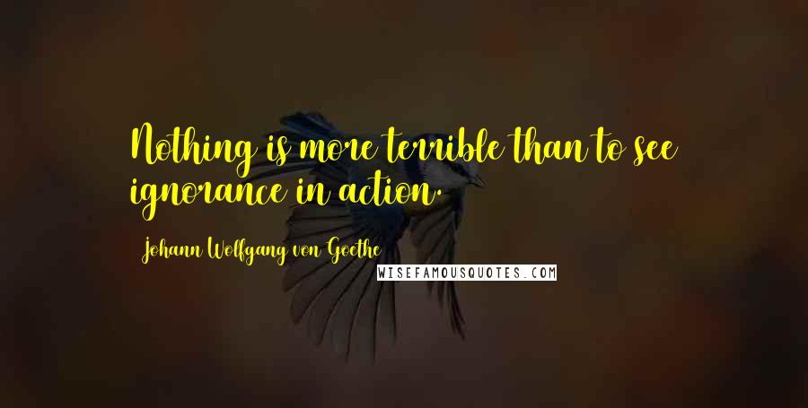 Johann Wolfgang Von Goethe Quotes: Nothing is more terrible than to see ignorance in action.