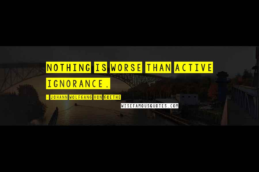 Johann Wolfgang Von Goethe Quotes: Nothing is worse than active ignorance.