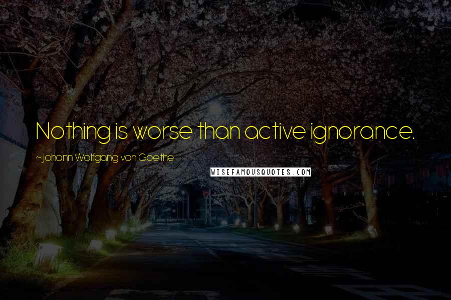 Johann Wolfgang Von Goethe Quotes: Nothing is worse than active ignorance.