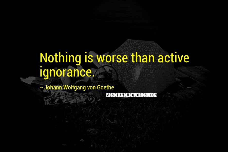 Johann Wolfgang Von Goethe Quotes: Nothing is worse than active ignorance.