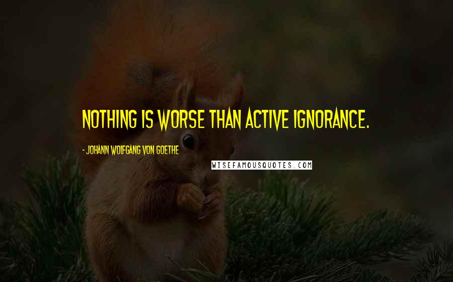 Johann Wolfgang Von Goethe Quotes: Nothing is worse than active ignorance.