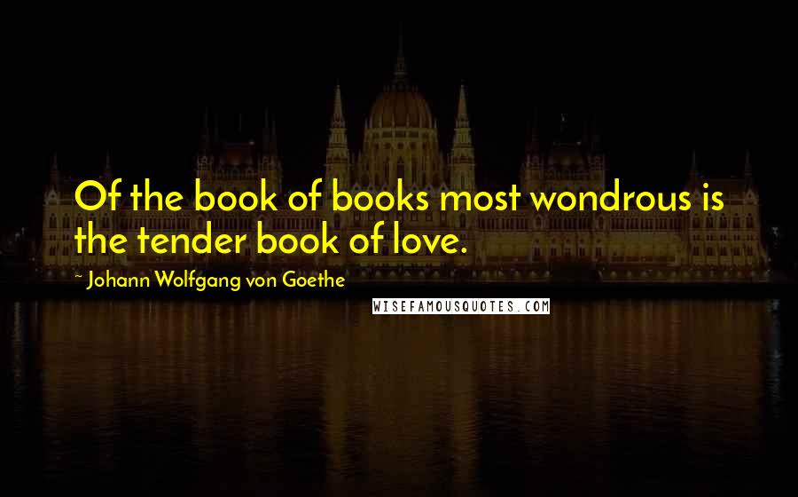 Johann Wolfgang Von Goethe Quotes: Of the book of books most wondrous is the tender book of love.