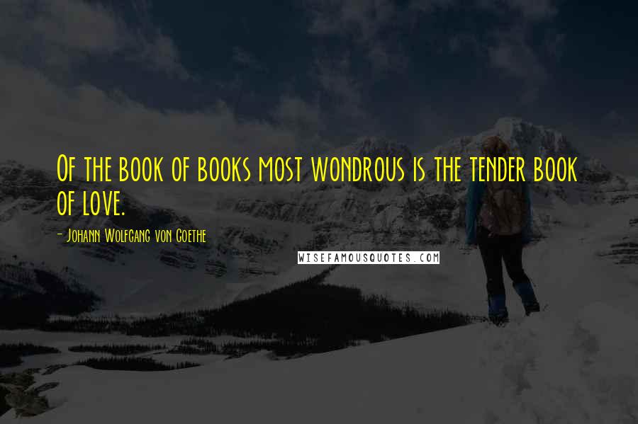 Johann Wolfgang Von Goethe Quotes: Of the book of books most wondrous is the tender book of love.