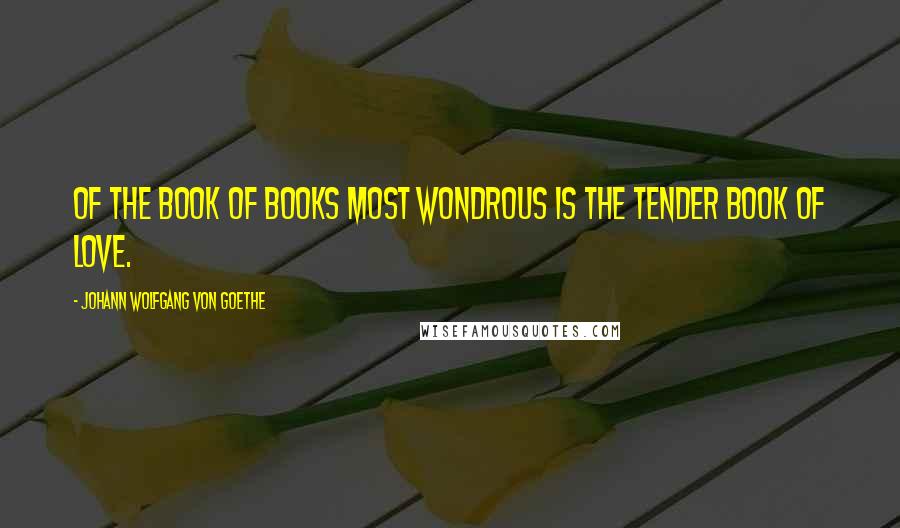 Johann Wolfgang Von Goethe Quotes: Of the book of books most wondrous is the tender book of love.