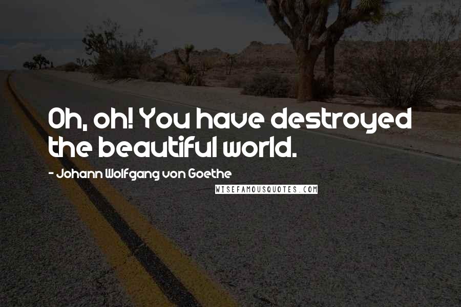 Johann Wolfgang Von Goethe Quotes: Oh, oh! You have destroyed the beautiful world.
