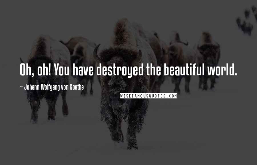 Johann Wolfgang Von Goethe Quotes: Oh, oh! You have destroyed the beautiful world.