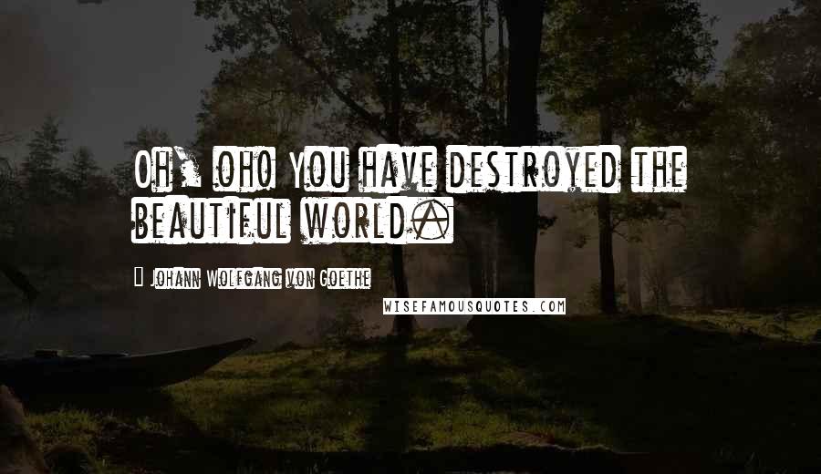 Johann Wolfgang Von Goethe Quotes: Oh, oh! You have destroyed the beautiful world.