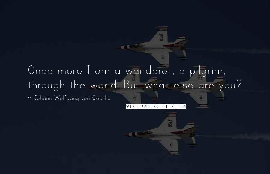 Johann Wolfgang Von Goethe Quotes: Once more I am a wanderer, a pilgrim, through the world. But what else are you?