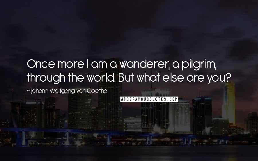 Johann Wolfgang Von Goethe Quotes: Once more I am a wanderer, a pilgrim, through the world. But what else are you?