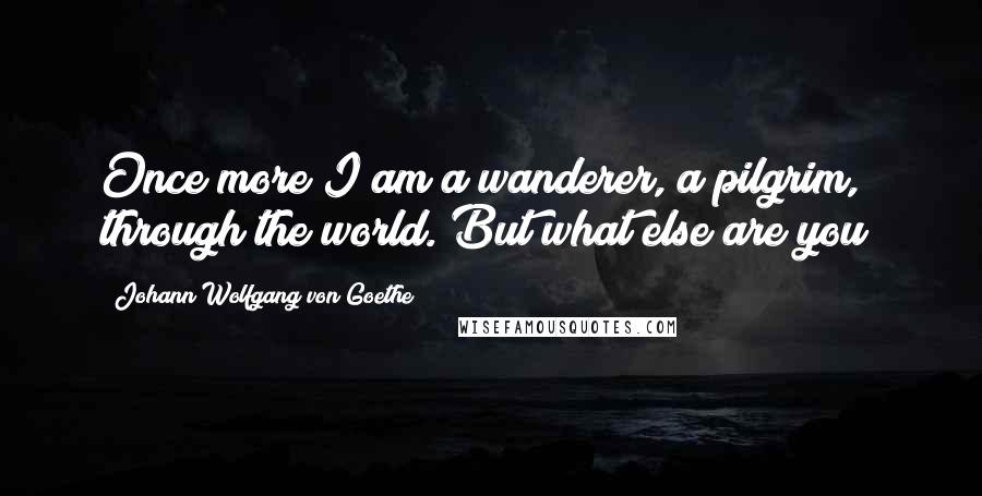 Johann Wolfgang Von Goethe Quotes: Once more I am a wanderer, a pilgrim, through the world. But what else are you?