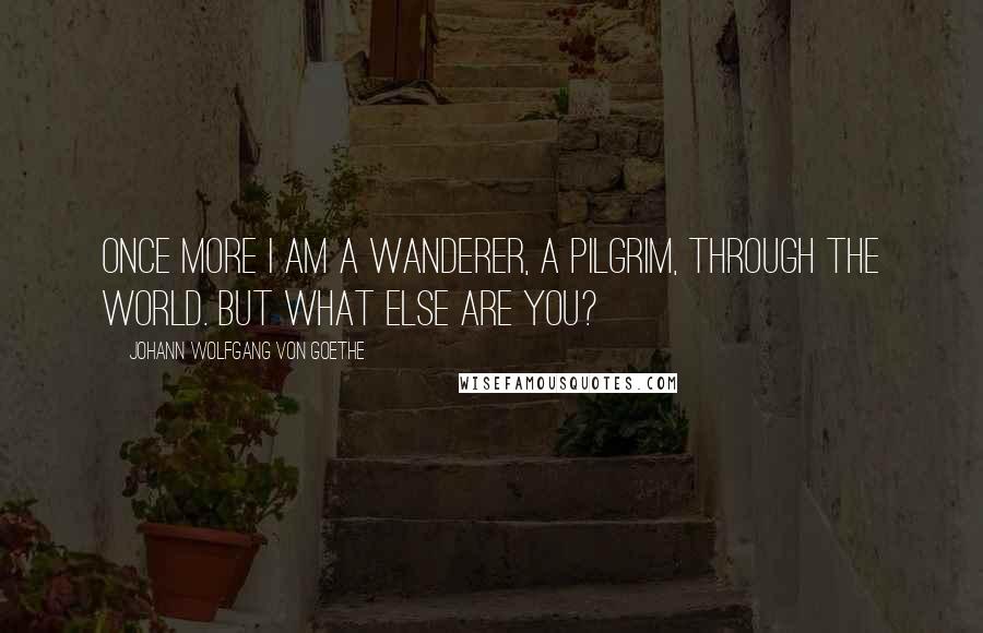 Johann Wolfgang Von Goethe Quotes: Once more I am a wanderer, a pilgrim, through the world. But what else are you?