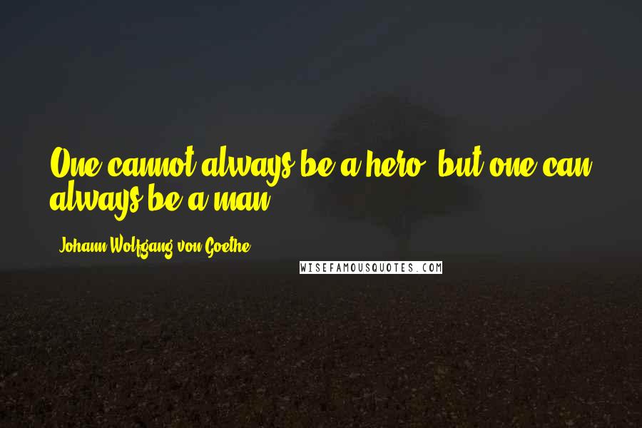 Johann Wolfgang Von Goethe Quotes: One cannot always be a hero, but one can always be a man.
