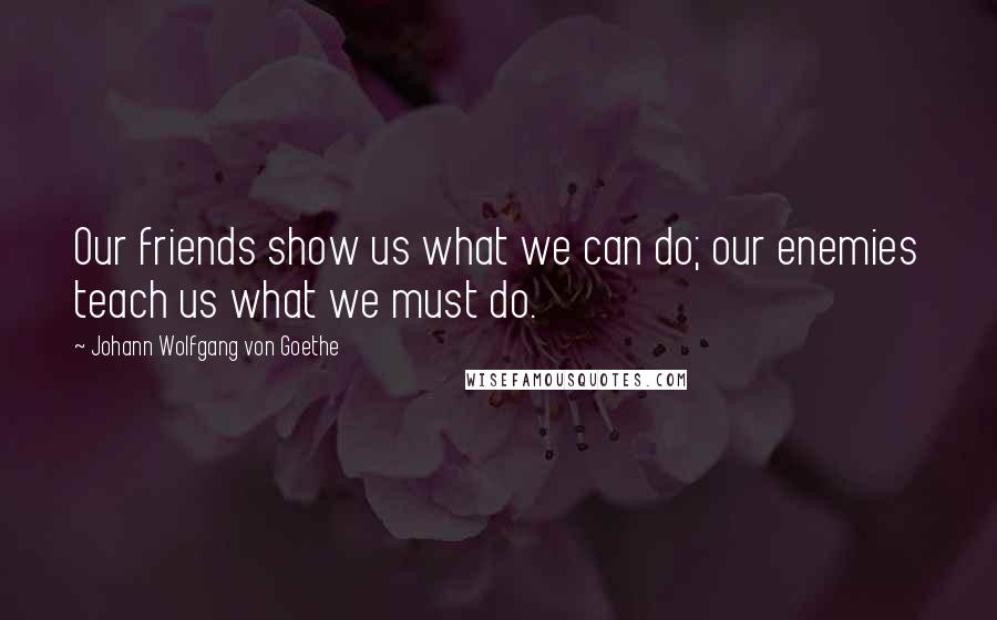 Johann Wolfgang Von Goethe Quotes: Our friends show us what we can do; our enemies teach us what we must do.