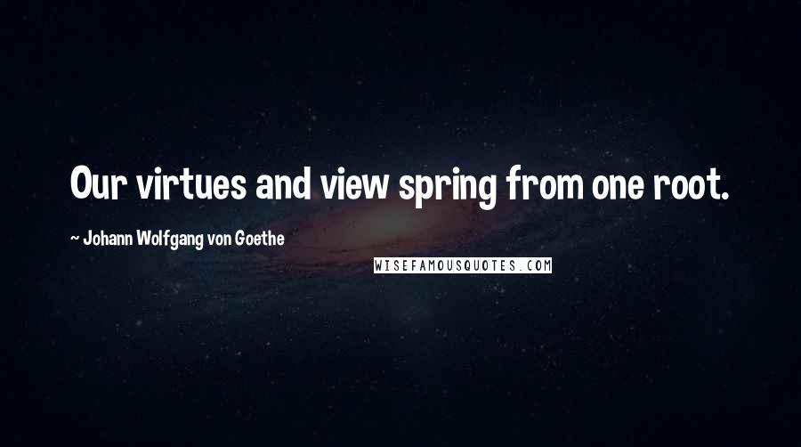 Johann Wolfgang Von Goethe Quotes: Our virtues and view spring from one root.