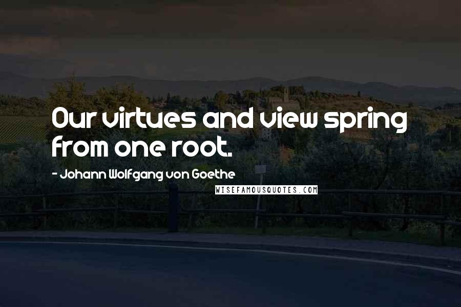 Johann Wolfgang Von Goethe Quotes: Our virtues and view spring from one root.