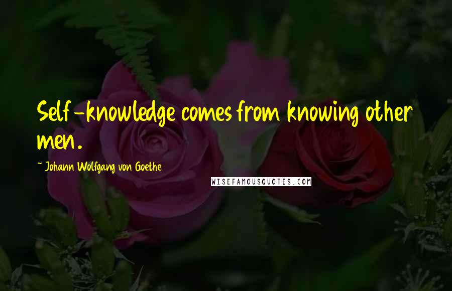 Johann Wolfgang Von Goethe Quotes: Self-knowledge comes from knowing other men.