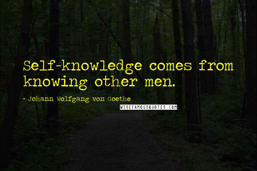 Johann Wolfgang Von Goethe Quotes: Self-knowledge comes from knowing other men.