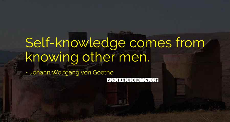 Johann Wolfgang Von Goethe Quotes: Self-knowledge comes from knowing other men.