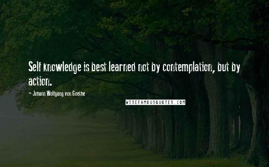 Johann Wolfgang Von Goethe Quotes: Self knowledge is best learned not by contemplation, but by action.