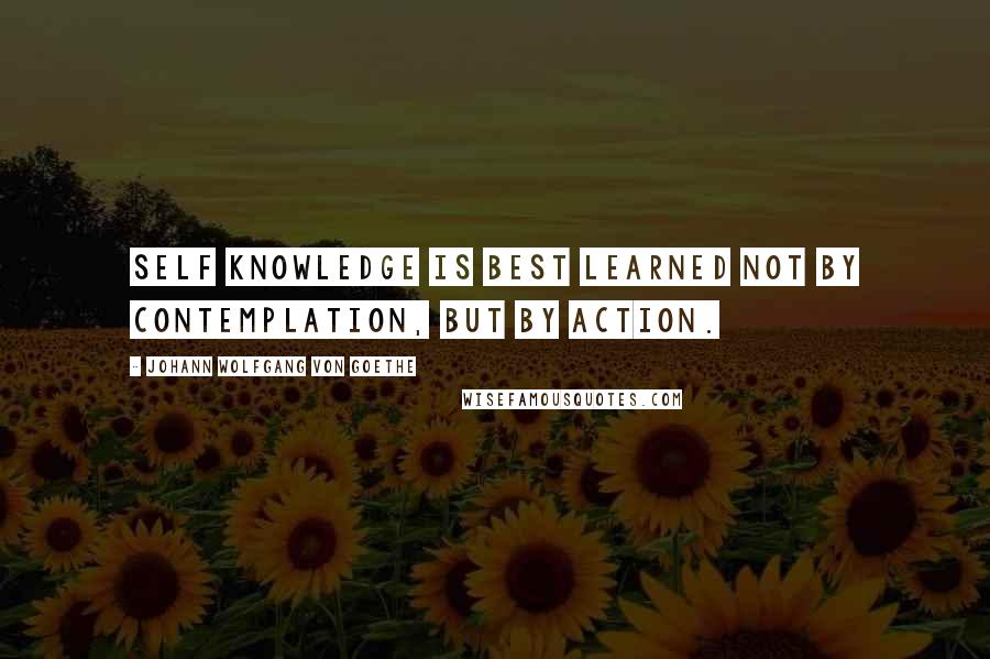 Johann Wolfgang Von Goethe Quotes: Self knowledge is best learned not by contemplation, but by action.