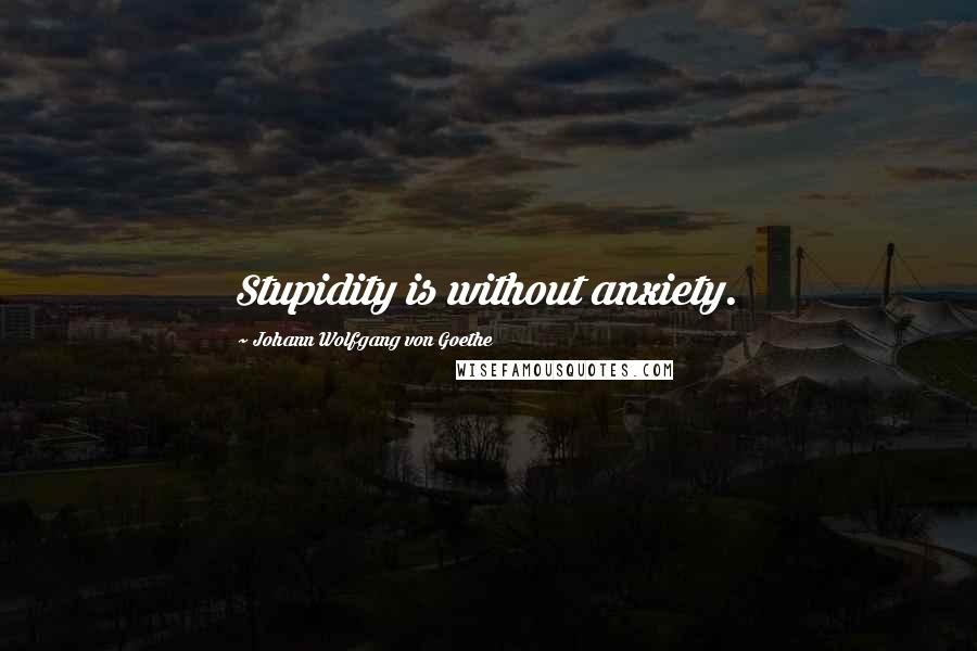 Johann Wolfgang Von Goethe Quotes: Stupidity is without anxiety.