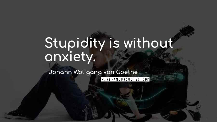 Johann Wolfgang Von Goethe Quotes: Stupidity is without anxiety.