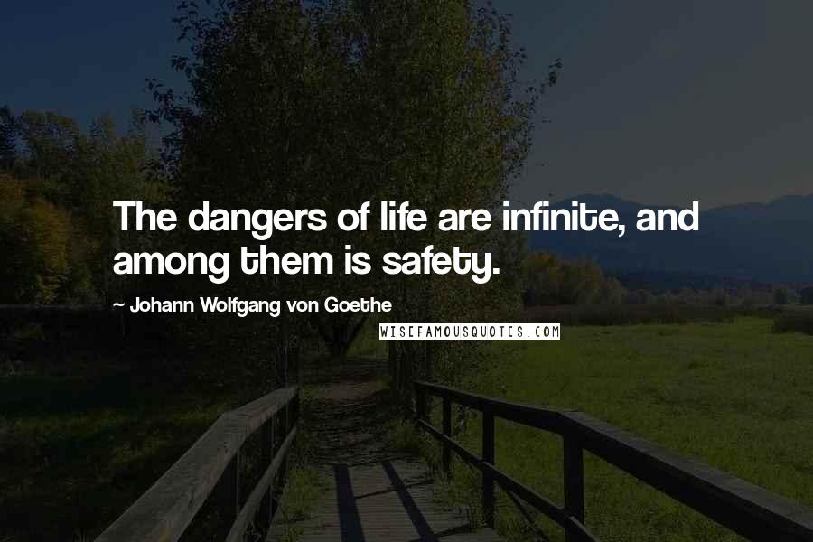 Johann Wolfgang Von Goethe Quotes: The dangers of life are infinite, and among them is safety.