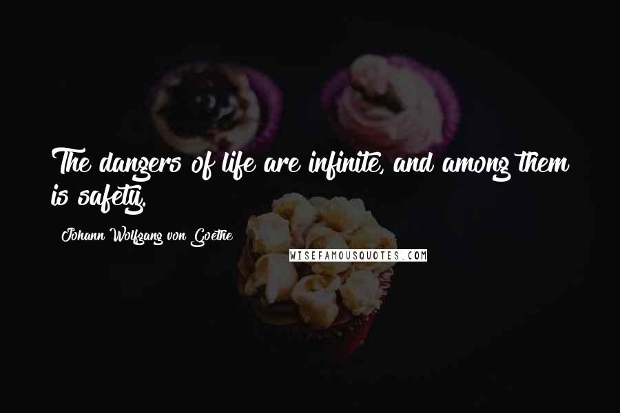 Johann Wolfgang Von Goethe Quotes: The dangers of life are infinite, and among them is safety.