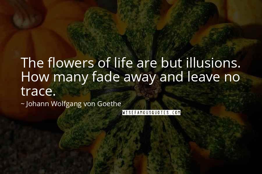 Johann Wolfgang Von Goethe Quotes: The flowers of life are but illusions. How many fade away and leave no trace.