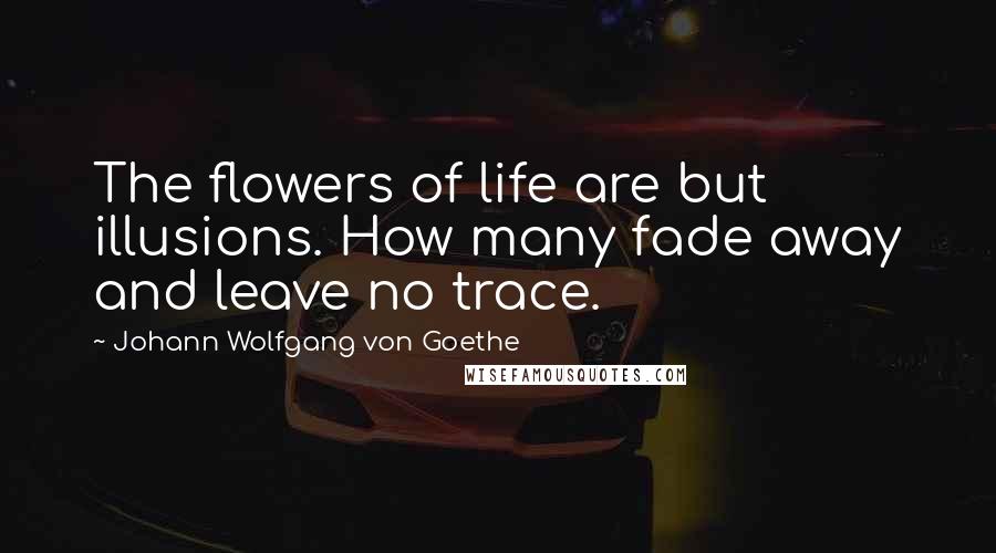 Johann Wolfgang Von Goethe Quotes: The flowers of life are but illusions. How many fade away and leave no trace.