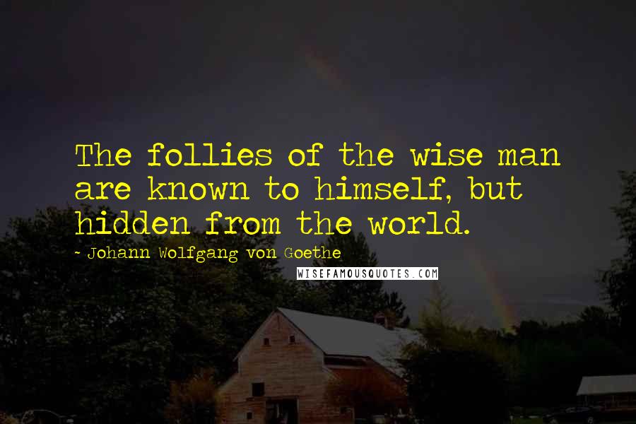 Johann Wolfgang Von Goethe Quotes: The follies of the wise man are known to himself, but hidden from the world.