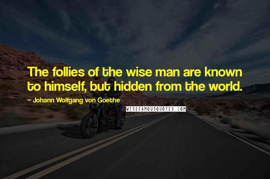 Johann Wolfgang Von Goethe Quotes: The follies of the wise man are known to himself, but hidden from the world.