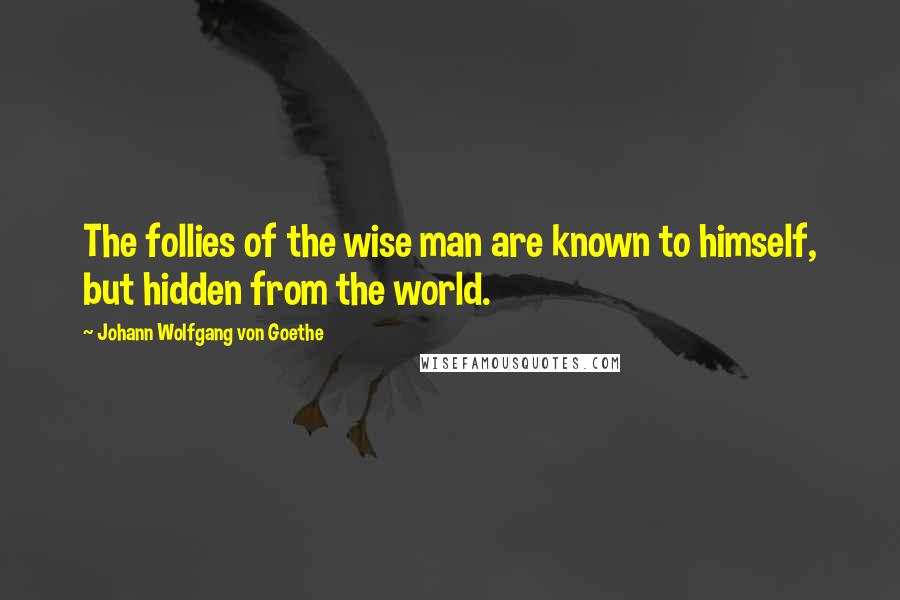 Johann Wolfgang Von Goethe Quotes: The follies of the wise man are known to himself, but hidden from the world.