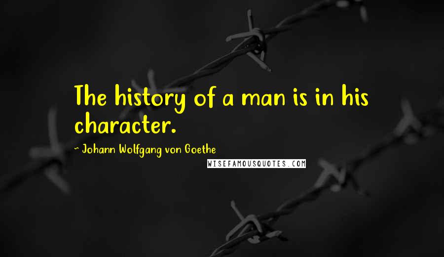 Johann Wolfgang Von Goethe Quotes: The history of a man is in his character.