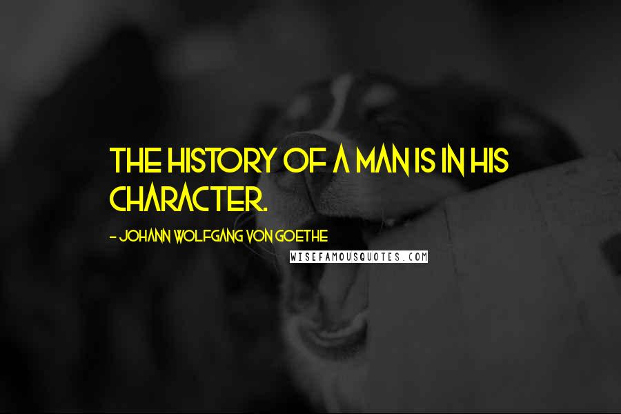 Johann Wolfgang Von Goethe Quotes: The history of a man is in his character.