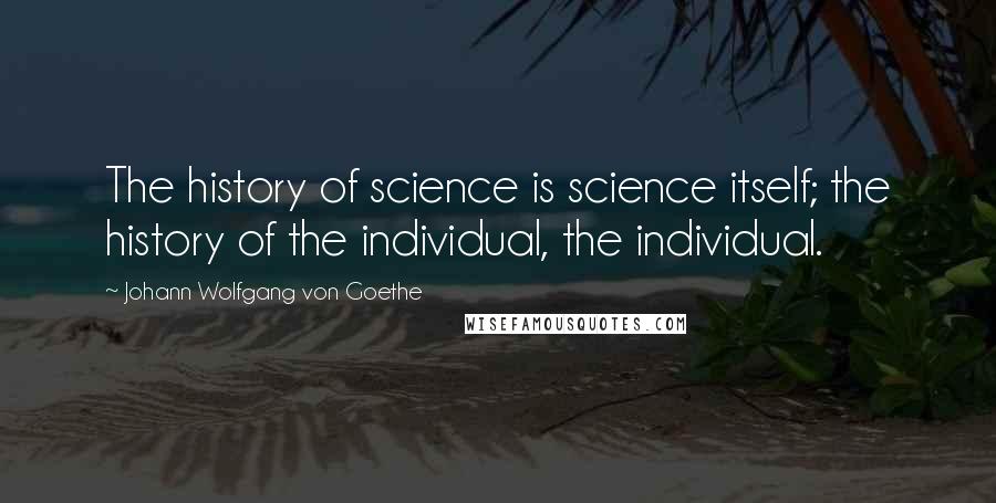Johann Wolfgang Von Goethe Quotes: The history of science is science itself; the history of the individual, the individual.