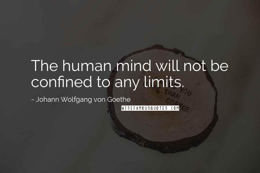 Johann Wolfgang Von Goethe Quotes: The human mind will not be confined to any limits.