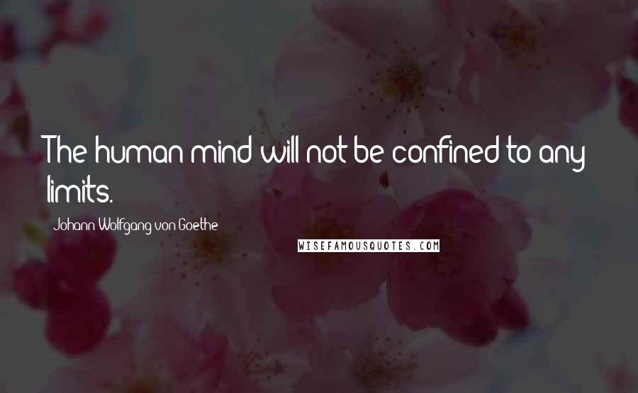 Johann Wolfgang Von Goethe Quotes: The human mind will not be confined to any limits.