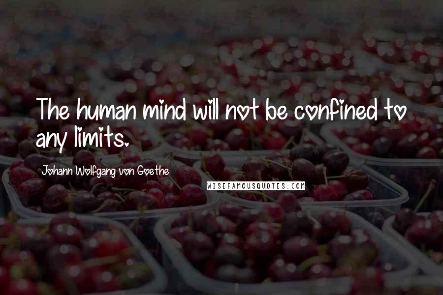 Johann Wolfgang Von Goethe Quotes: The human mind will not be confined to any limits.